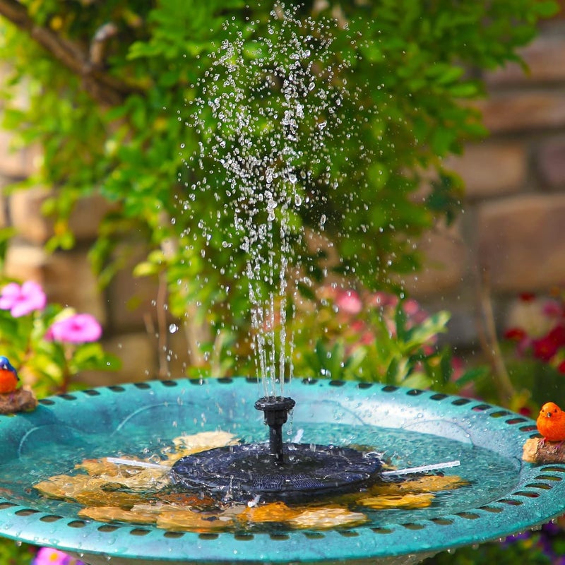 AISITIN 2.5W Solar Bird Bath Fountain Pump, Solar Fountain for Bird Bath with 6 Nozzles, 6.7" Solar Powered Water Pump for Garden, Ponds, Pool, Fish Tank, Aquarium and Outdoor - Image 2